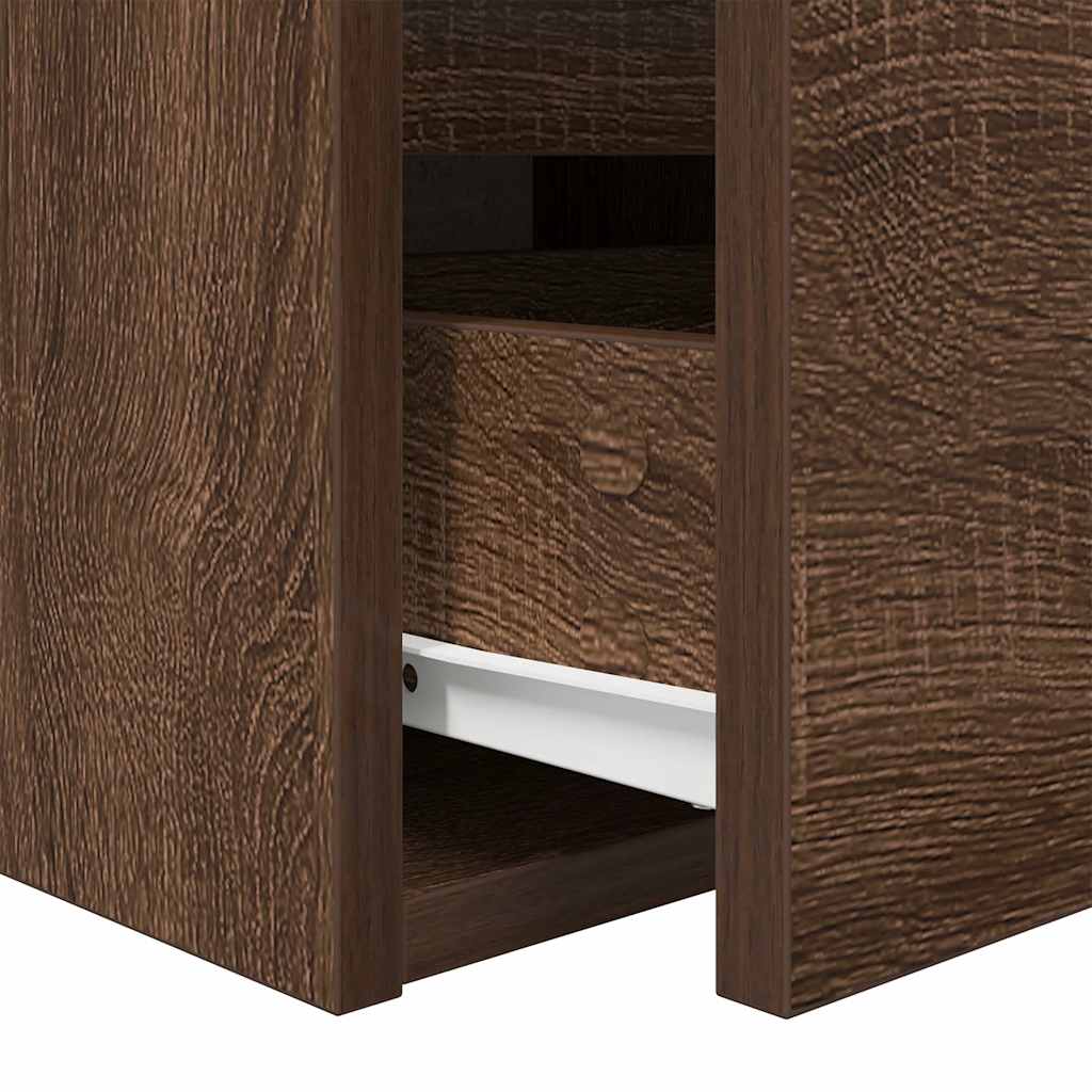 vidaXL Wall-mounted Bedside Cabinets 2 pcs Brown Oak 38x34x40 cm