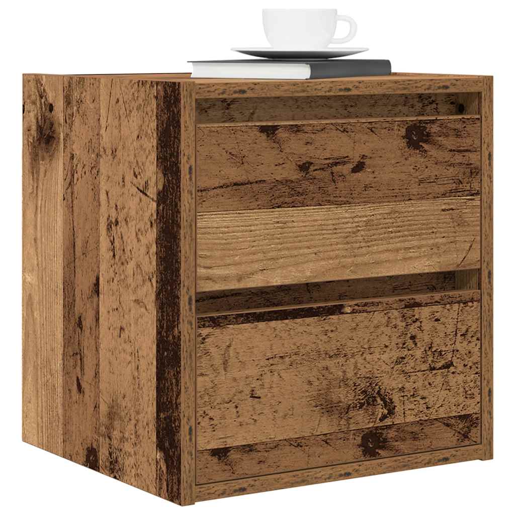 vidaXL Wall-mounted Bedside Cabinet Old Wood 38x34x40 cm