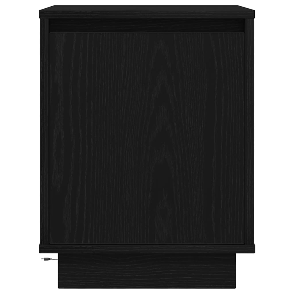 vidaXL Bedside Cabinets with LED Lights 2 pcs Black 38x34x50 cm