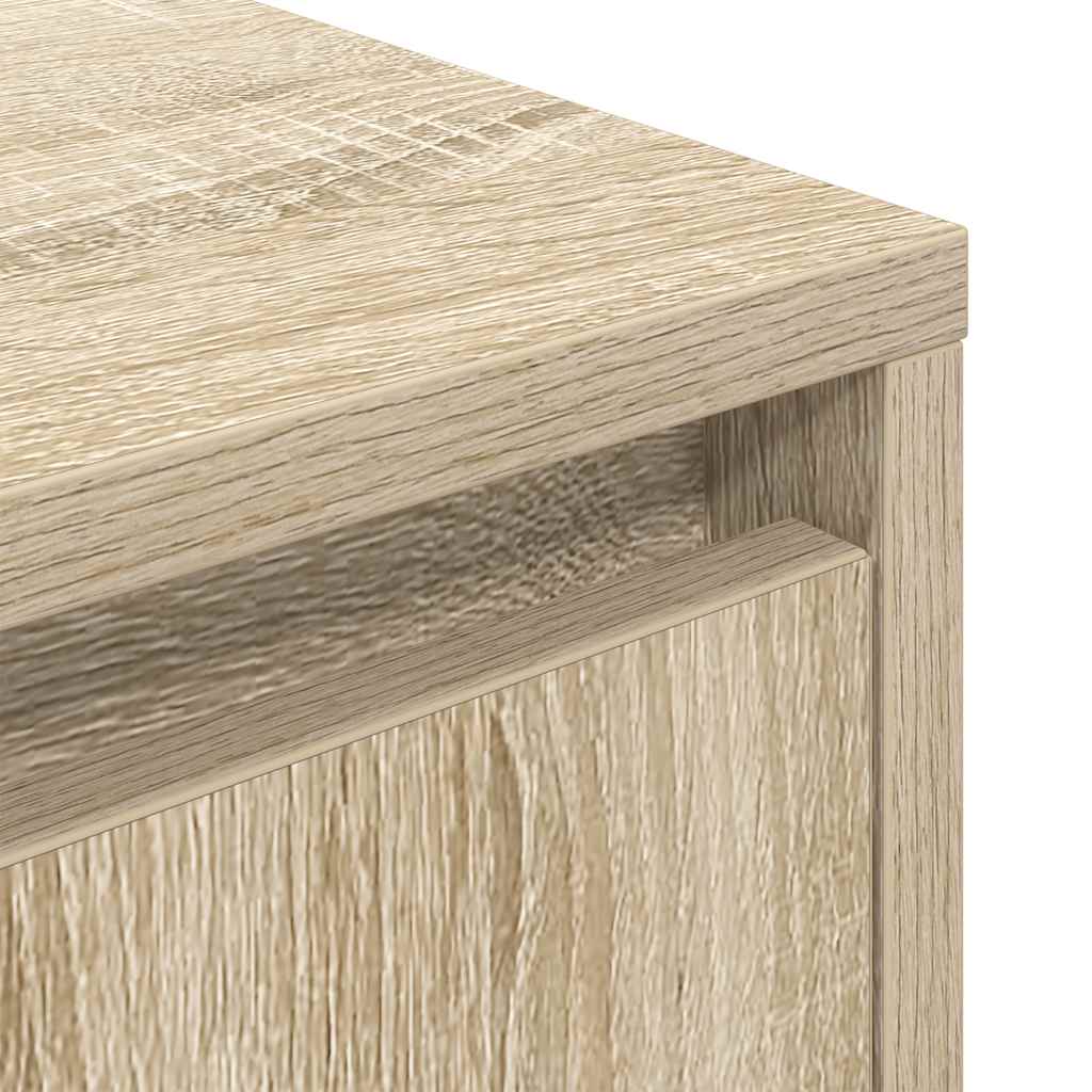 Bedside Cabinet with LED Lights Sonoma Oak 38x34x50 cm