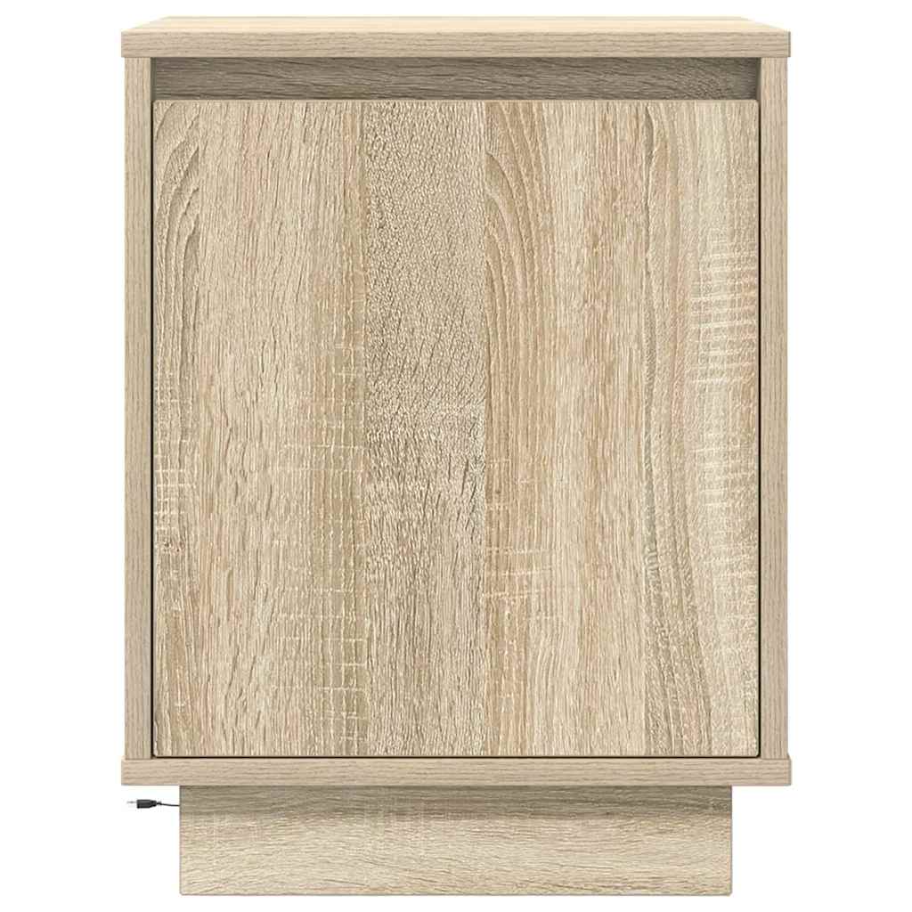 vidaXL Bedside Cabinets with LED Lights 2 pcs Sonoma Oak 38x34x50 cm