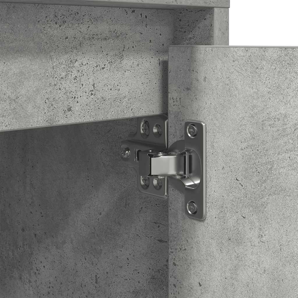 vidaXL Bedside Cabinet with LED Lights Concrete Grey 38x34x50 cm