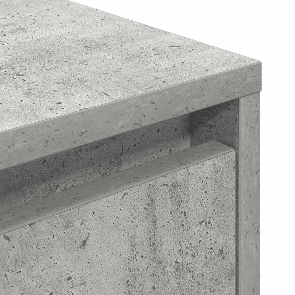 Bedside Cabinet with LED Lights Concrete Grey 38x34x50 cm