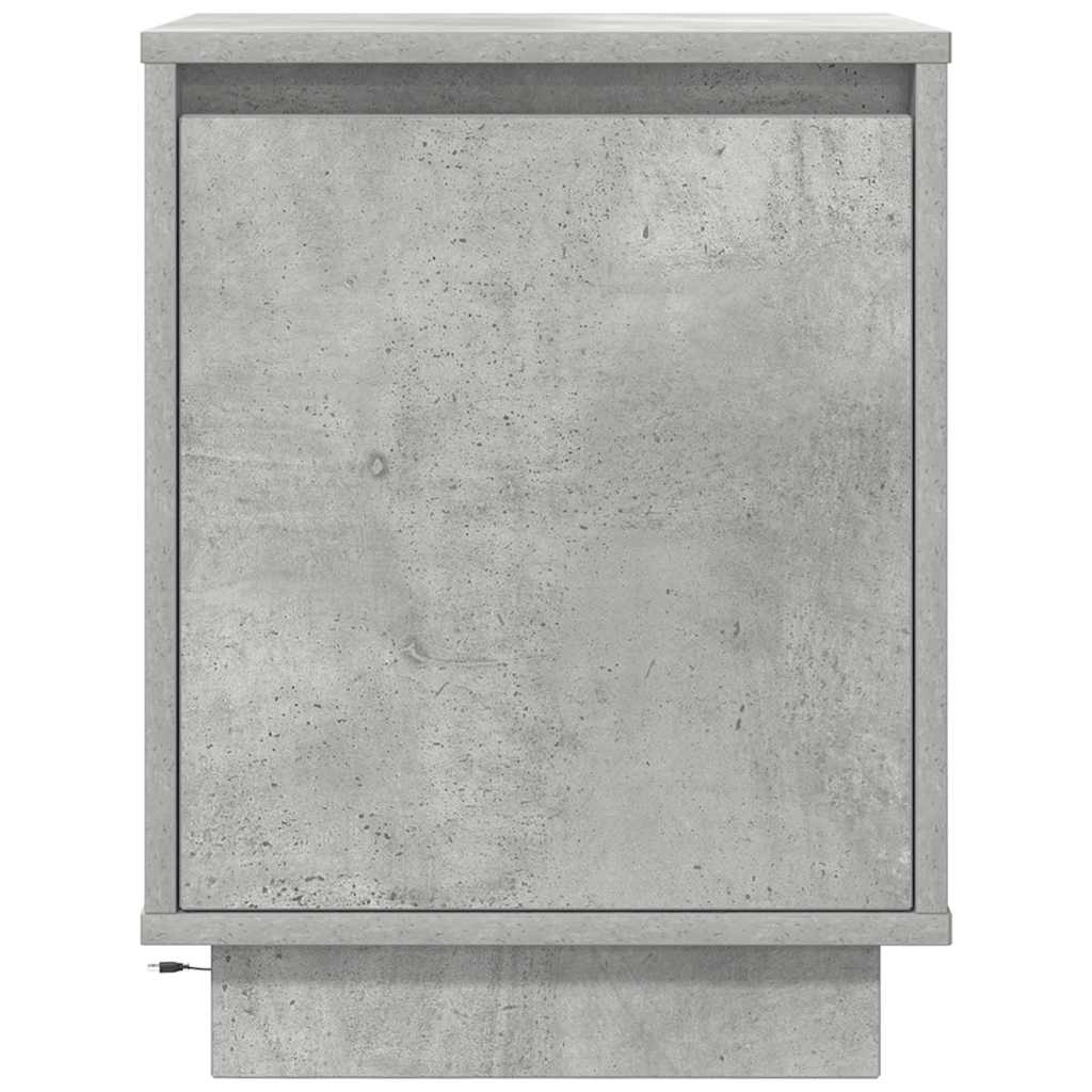 Bedside Cabinets with LED Lights 2 pcs Concrete Grey 38x34x50cm