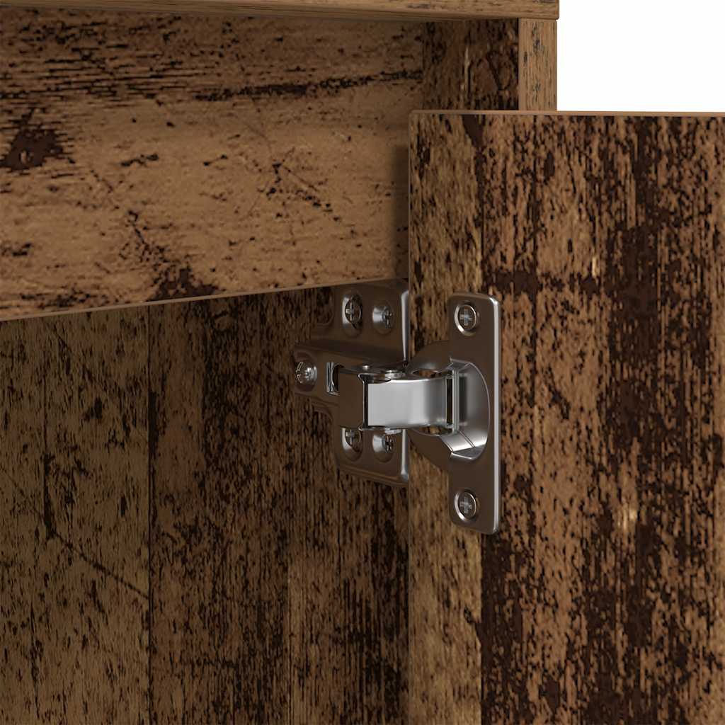 Bedside Cabinet with LED Lights Old Wood 38x34x50 cm