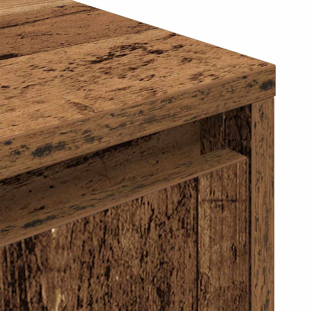 Bedside Cabinet with LED Lights Old Wood 38x34x50 cm