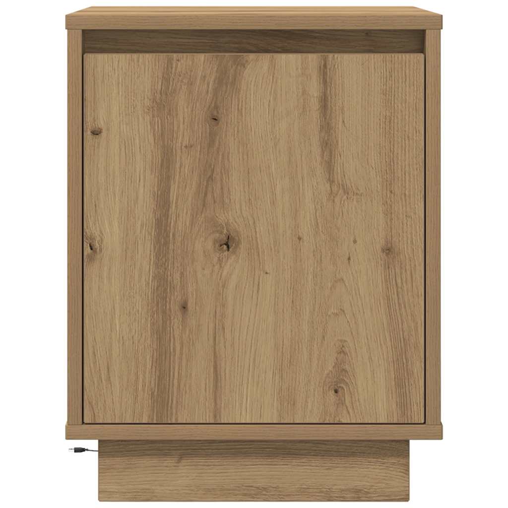 vidaXL Bedside Cabinets with LED Lights 2 pcs Artisan Oak 38x34x50 cm