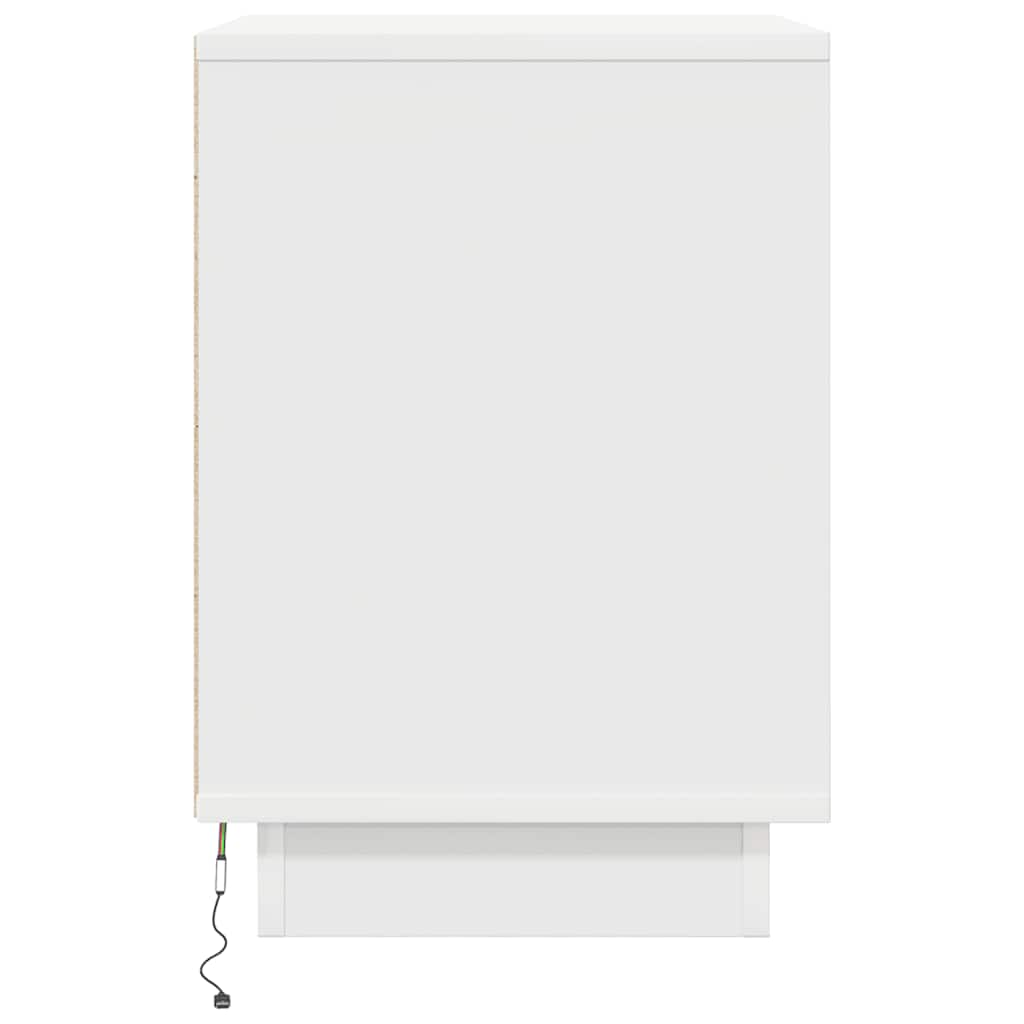 Bedside Cabinets with LED Lights 2 pcs White 38x34x50 cm