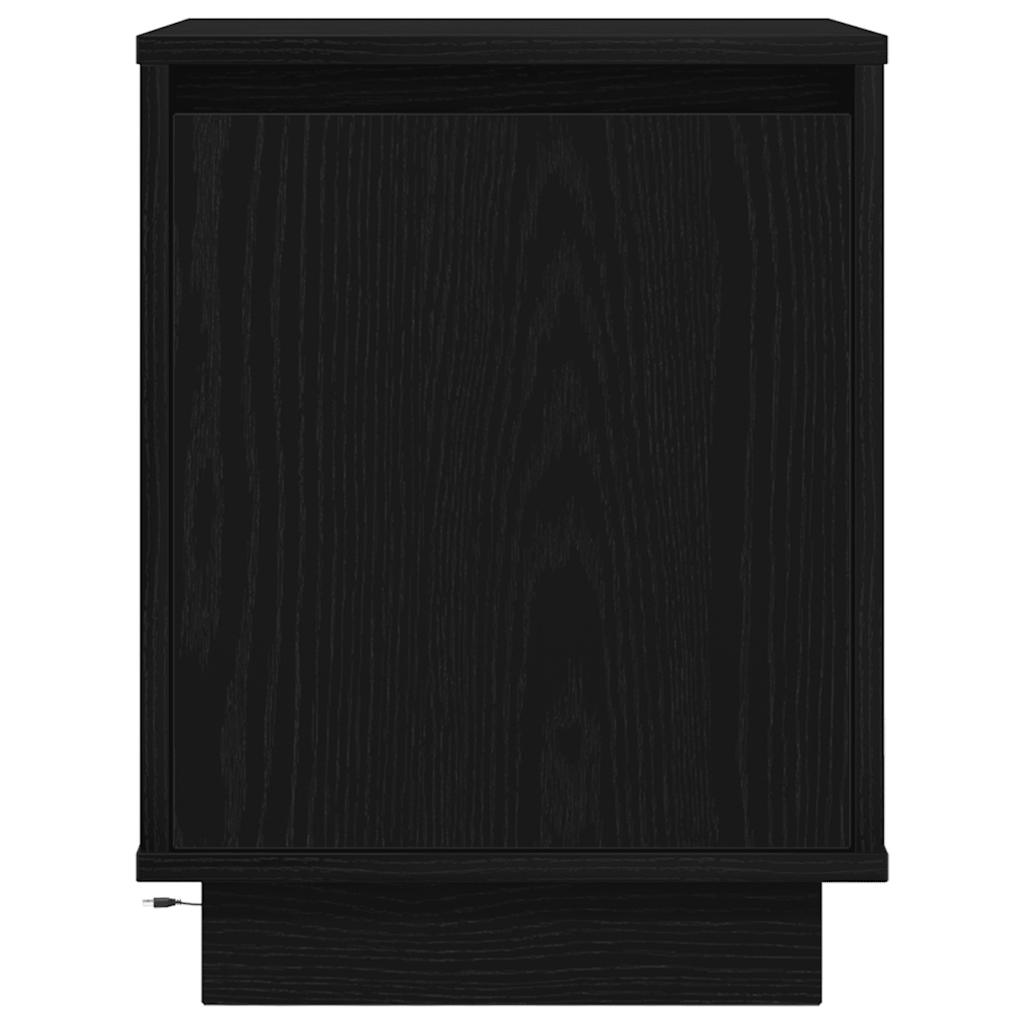 vidaXL Bedside Cabinet with LED Lights Black 38x34x50 cm