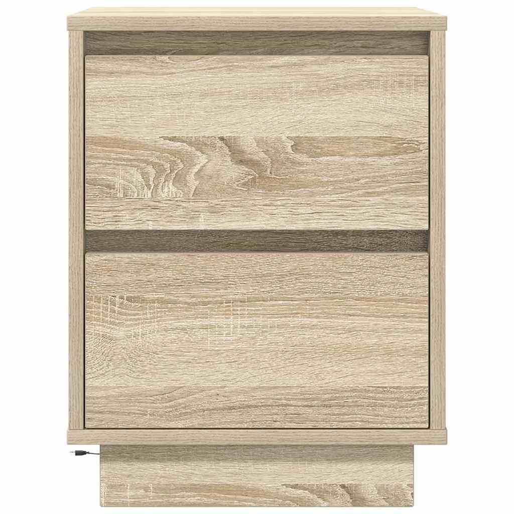 Bedside Cabinets with LED Lights 2 pcs Sonoma Oak 38x34x50 cm