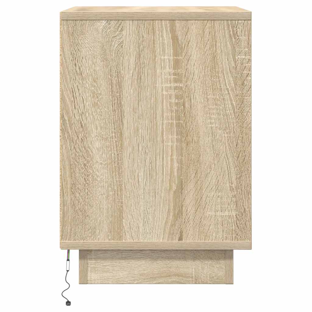 vidaXL Bedside Cabinets with LED Lights 2 pcs Sonoma Oak 38x34x50 cm