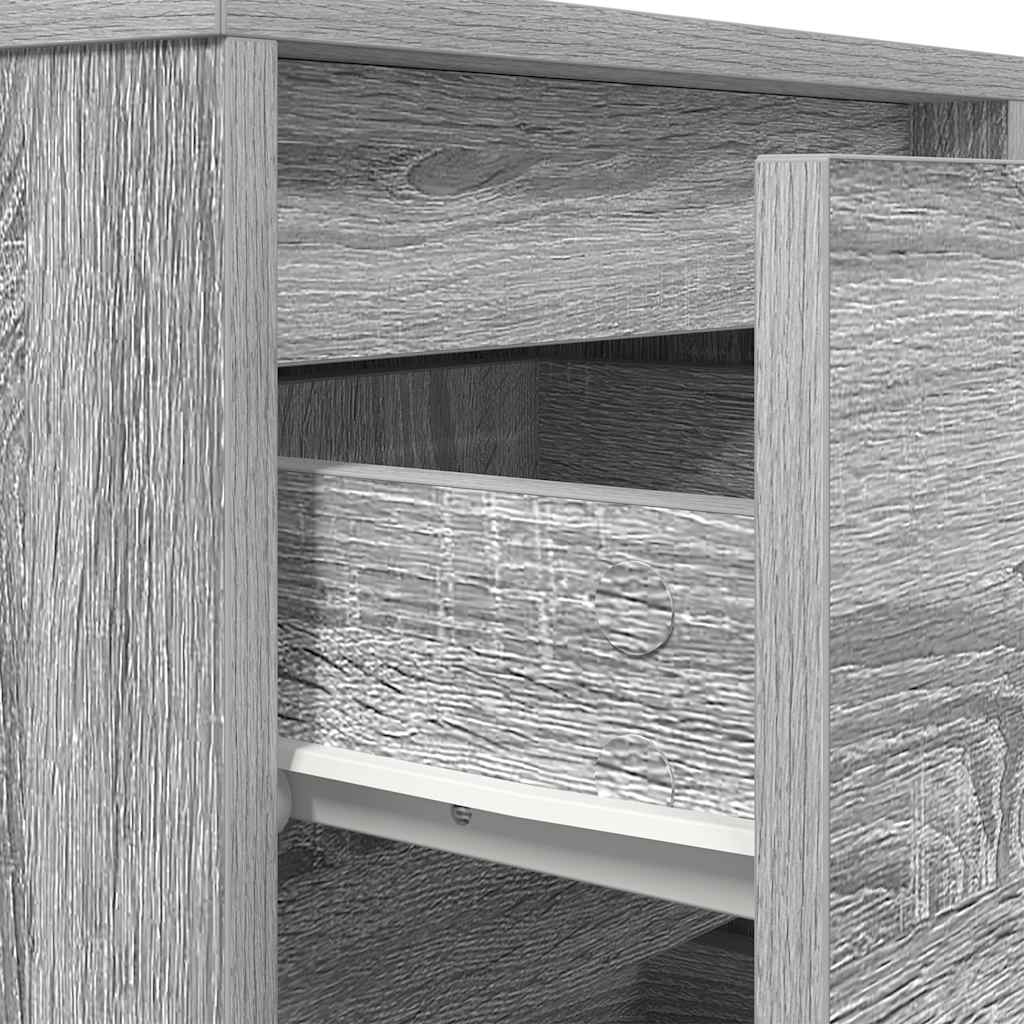 Bedside Cabinets with LED Lights 2 pcs Grey Sonoma 38x34x50 cm
