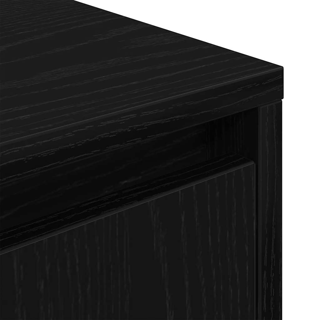 Bedside Cabinet with LED Lights Black 38x34x65 cm