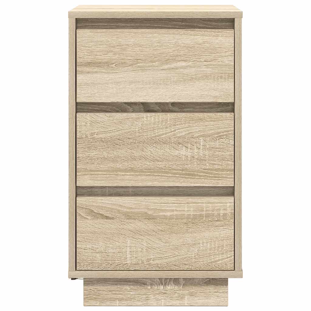 vidaXL Bedside Cabinet with LED Lights Sonoma Oak 38x34x65 cm