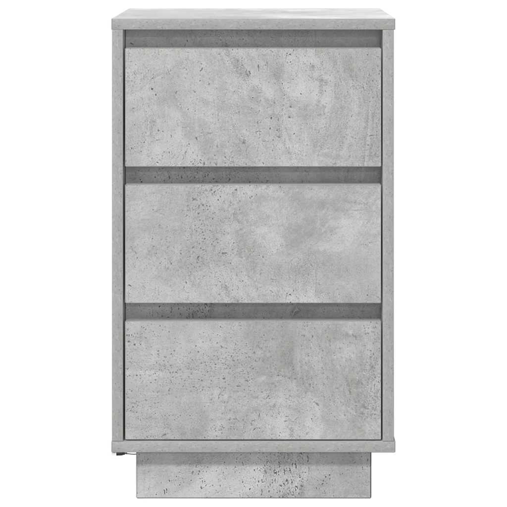 vidaXL Bedside Cabinet with LED Lights Concrete Grey 38x34x65 cm