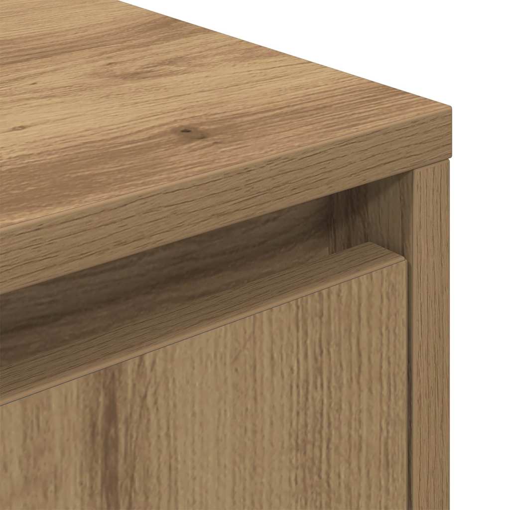 Bedside Cabinet with LED Lights Artisan Oak 38x34x65 cm