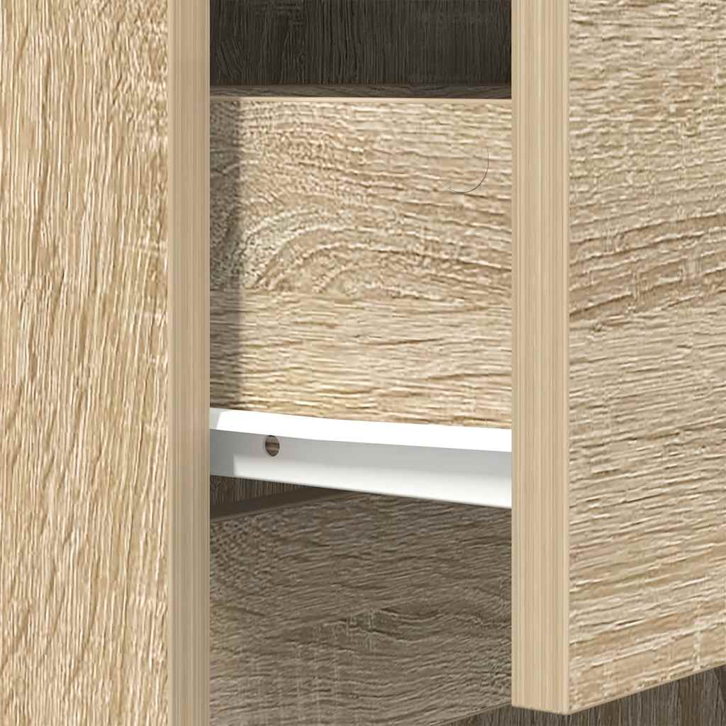 Bedside Cabinet Sonoma Oak 39x35x125 cm Engineered Wood