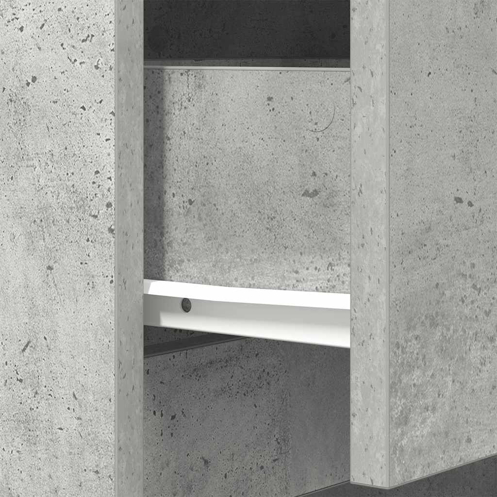 Bedside Cabinet Concrete Grey 39x35x125 cm Engineered Wood