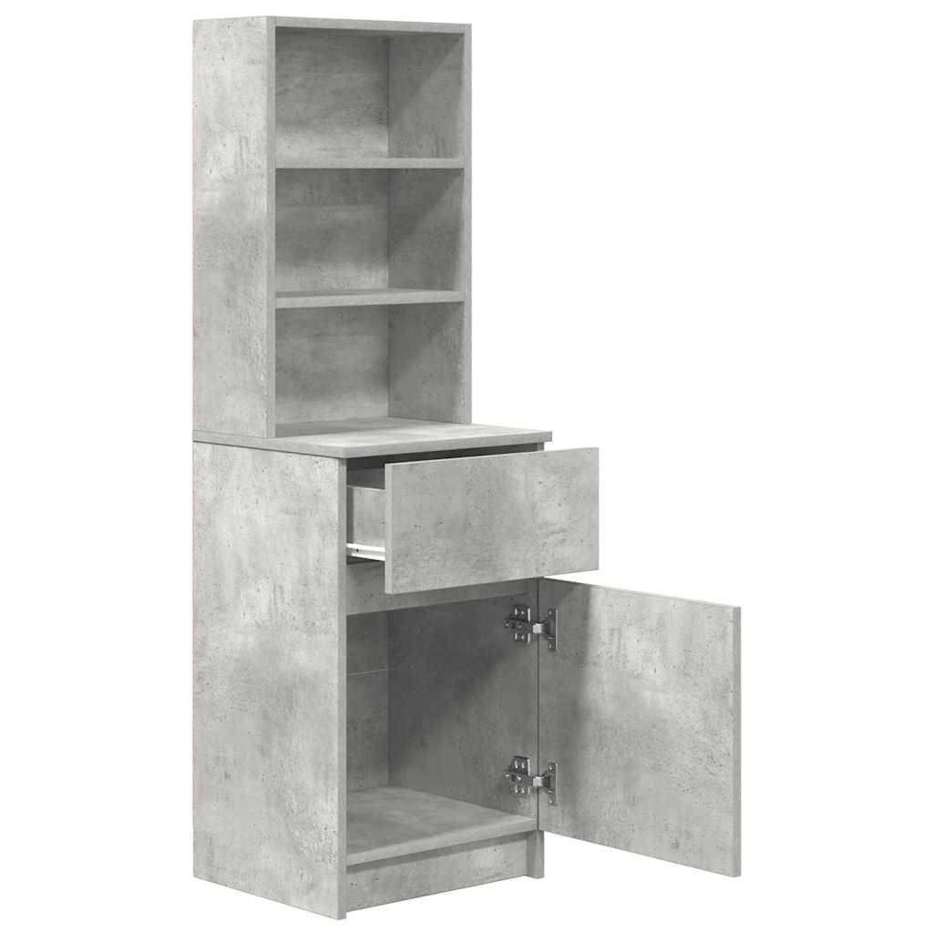 Bedside Cabinet Concrete Grey 39x35x125 cm Engineered Wood