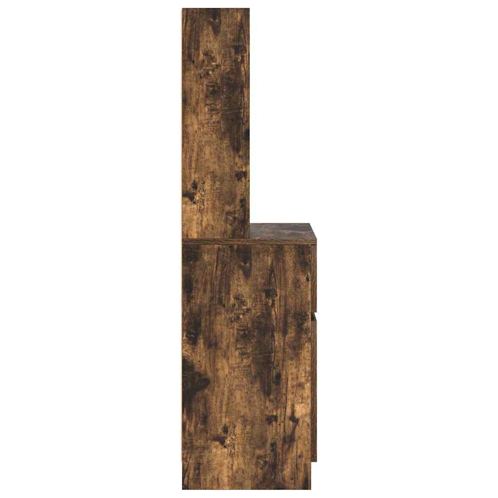 Bedside Cabinet Smoked Oak 39x35x125 cm Engineered Wood