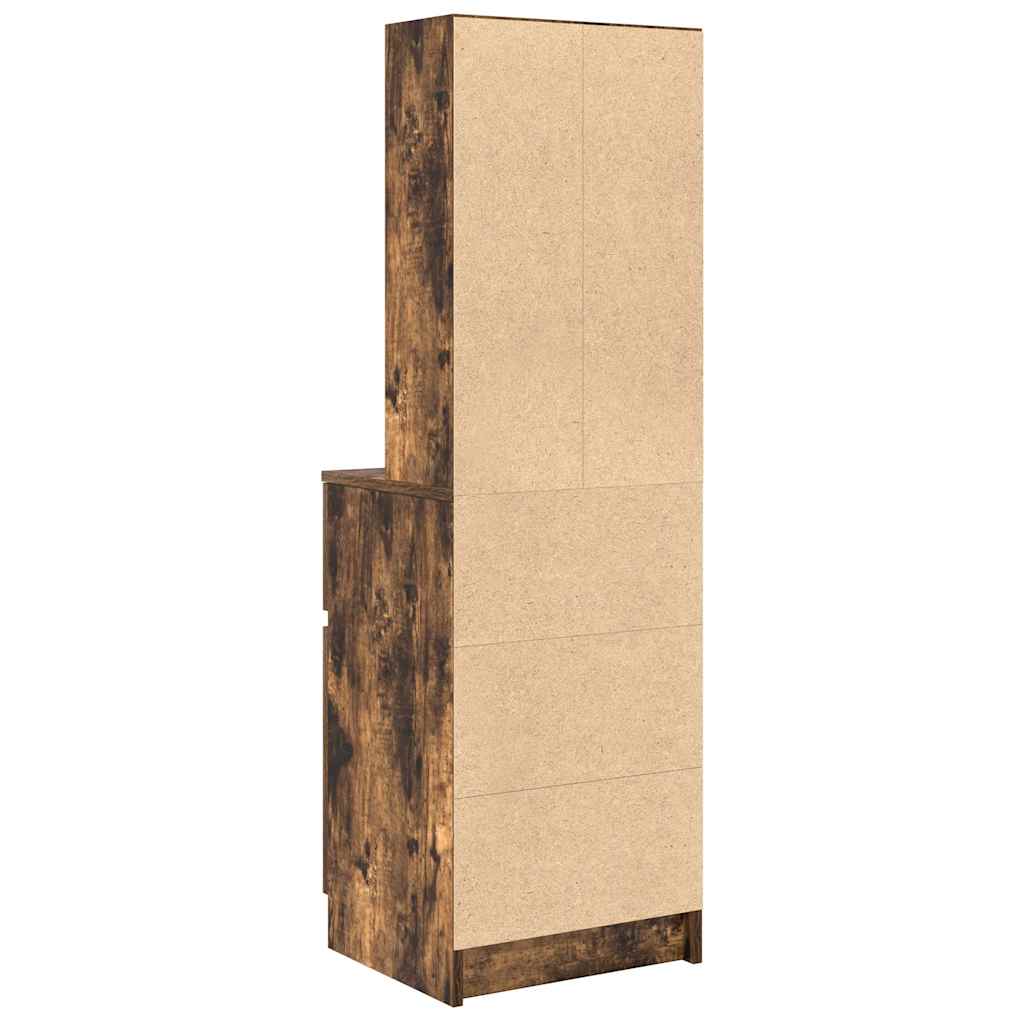 vidaXL Bedside Cabinet Smoked Oak 39x35x125 cm Engineered Wood