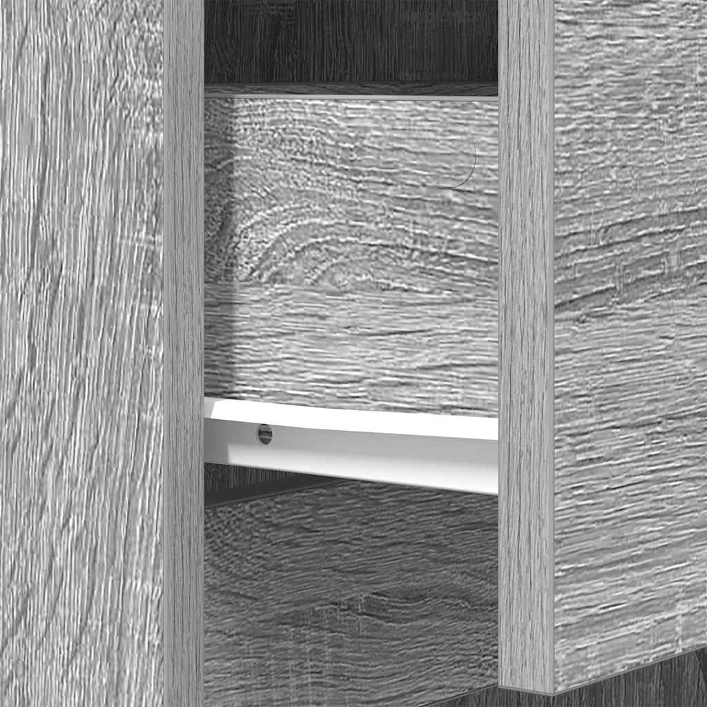 Bedside Cabinet Grey Sonoma 39x35x125 cm Engineered Wood