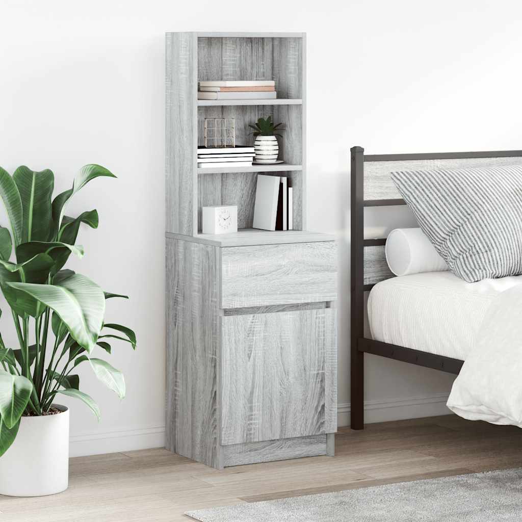 Bedside Cabinet Grey Sonoma 39x35x125 cm Engineered Wood