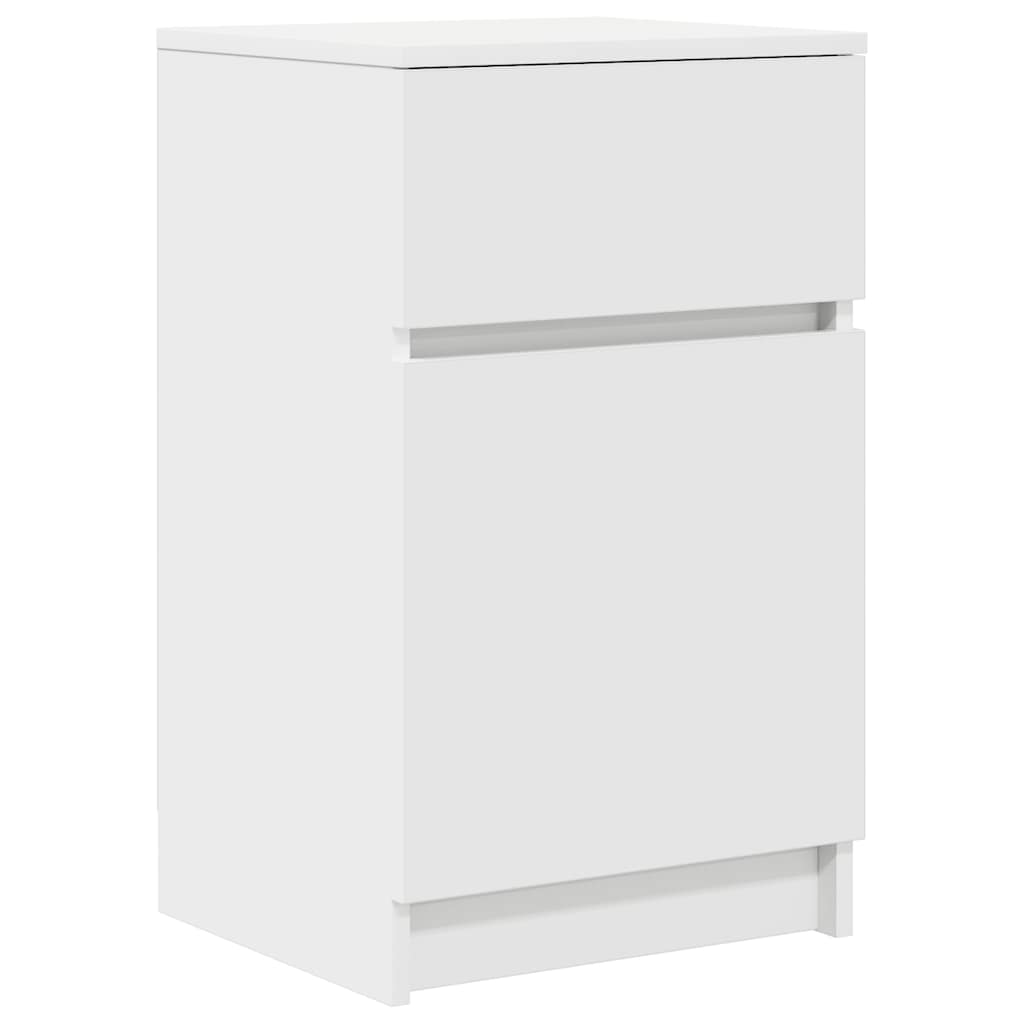 vidaXL Bedside Cabinet White 39x35x65 cm Engineered Wood