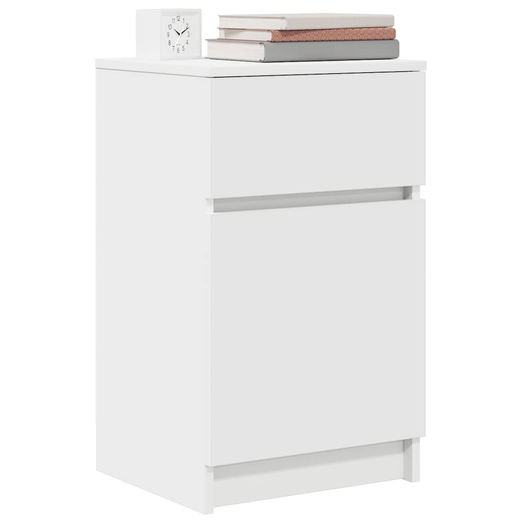 vidaXL Bedside Cabinet White 39x35x65 cm Engineered Wood