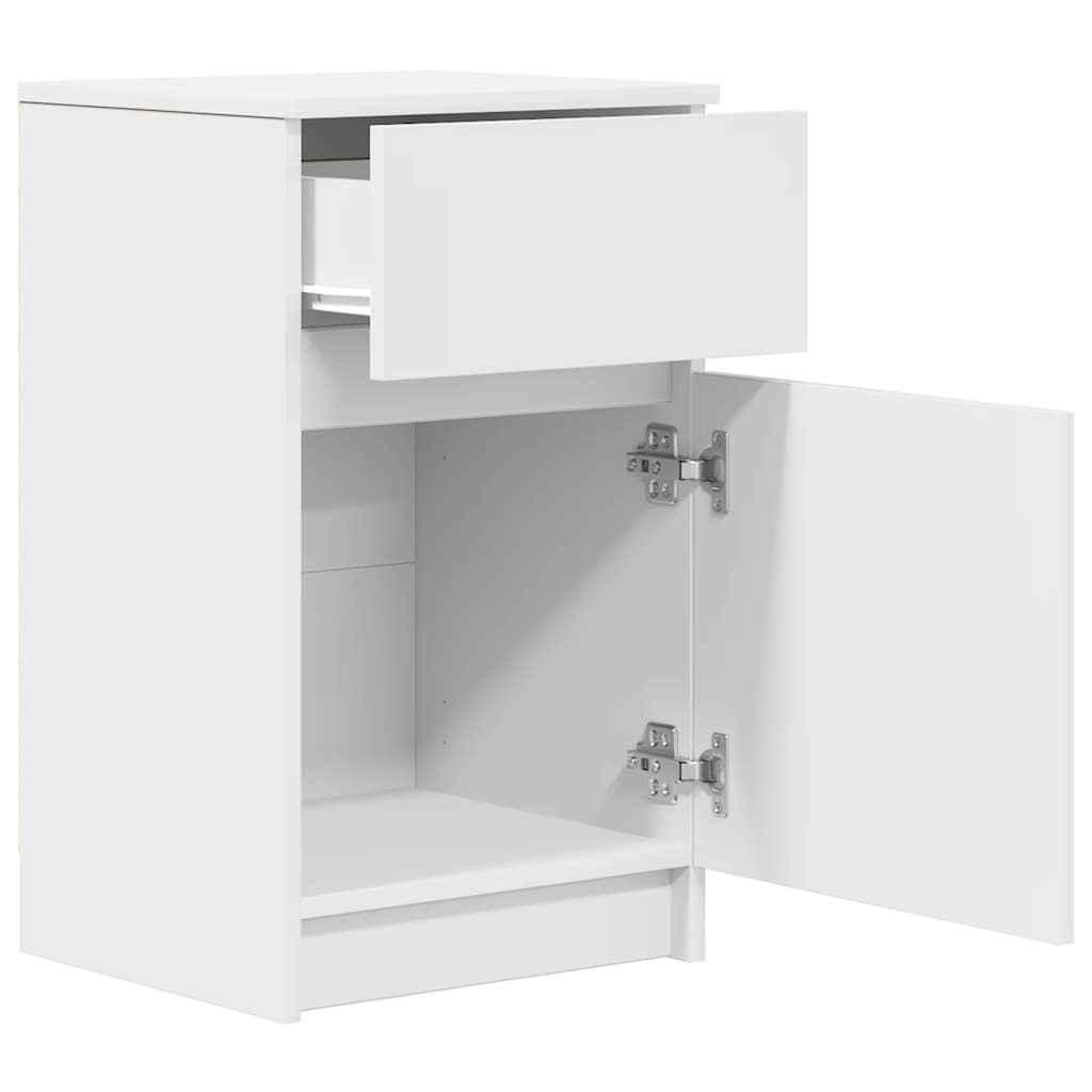 Bedside Cabinet White 39x35x65 cm Engineered Wood