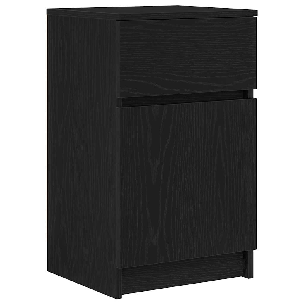 Bedside Cabinet Black 39x35x65 cm Engineered Wood