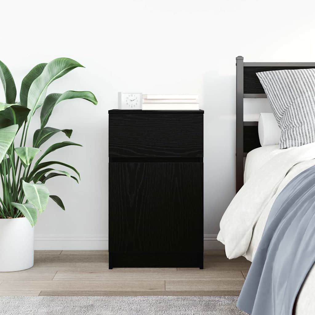 Bedside Cabinet Black 39x35x65 cm Engineered Wood