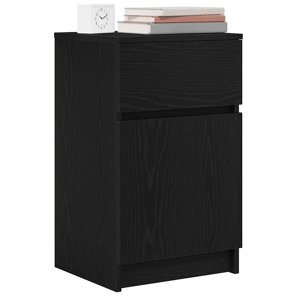 Bedside Cabinet Black 39x35x65 cm Engineered Wood