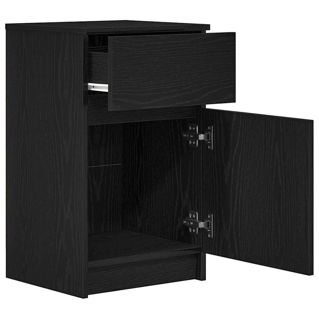 Bedside Cabinet Black 39x35x65 cm Engineered Wood