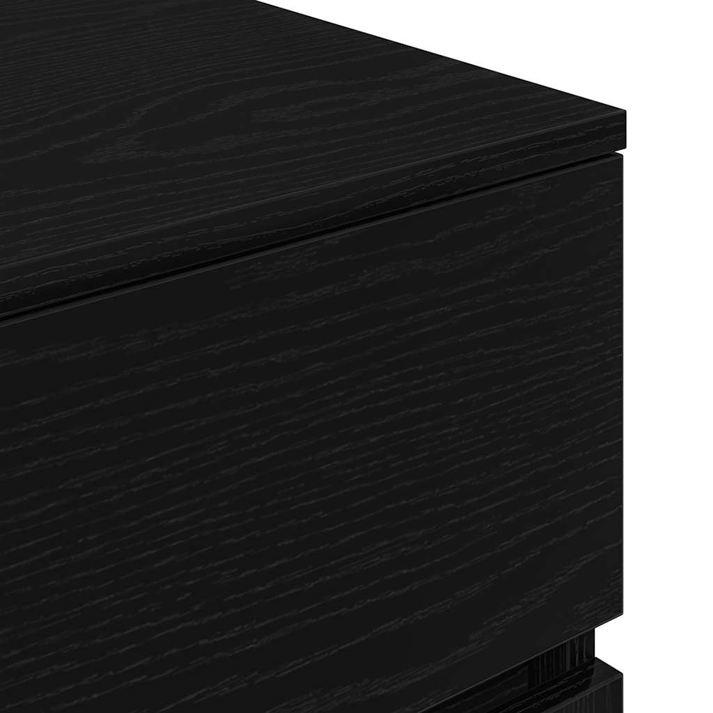 Bedside Cabinet Black 39x35x65 cm Engineered Wood