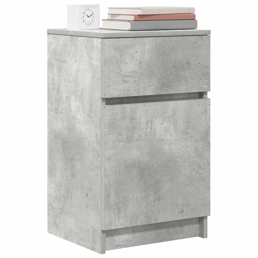 Bedside Cabinet Concrete Grey 39x35x65 cm Engineered Wood