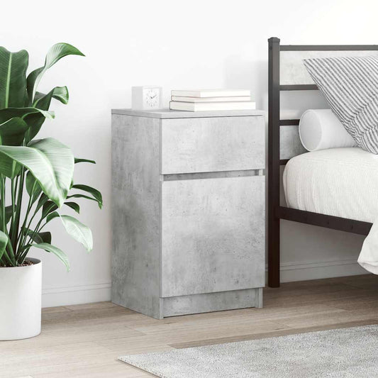 vidaXL Bedside Cabinets 2 pcs Concrete Grey 39x35x65 cm Engineered Wood