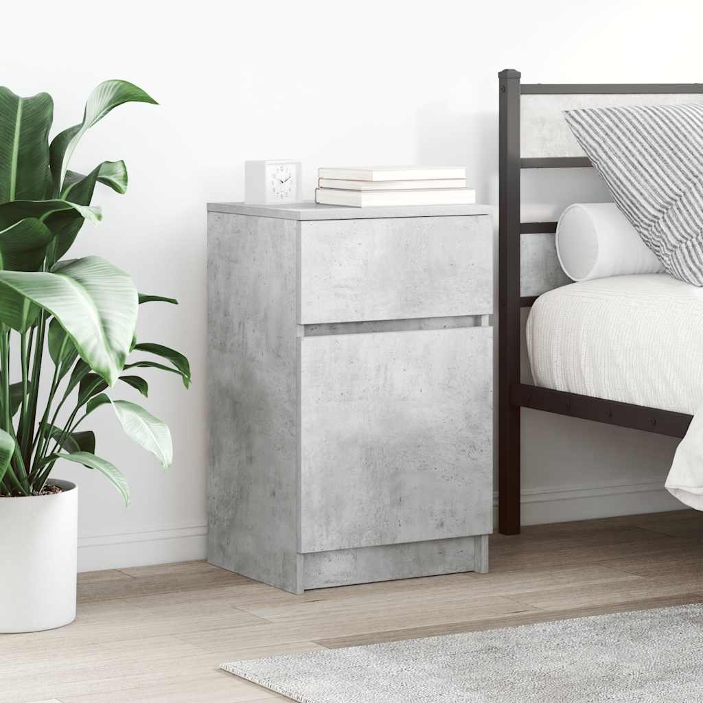 Bedside Cabinets 2 pcs Concrete Grey 39x35x65cm Engineered Wood