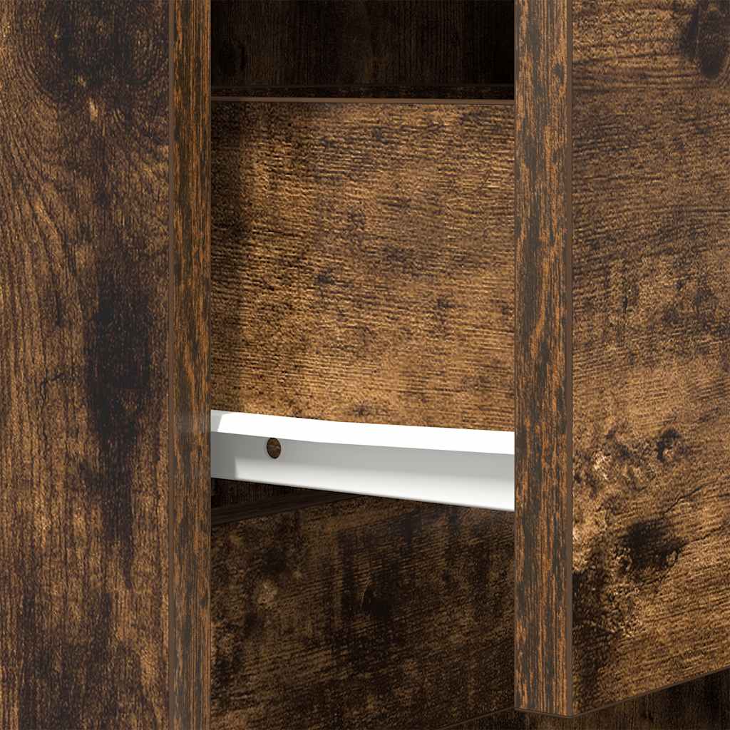 Bedside Cabinet Smoked Oak 39x35x65 cm Engineered Wood
