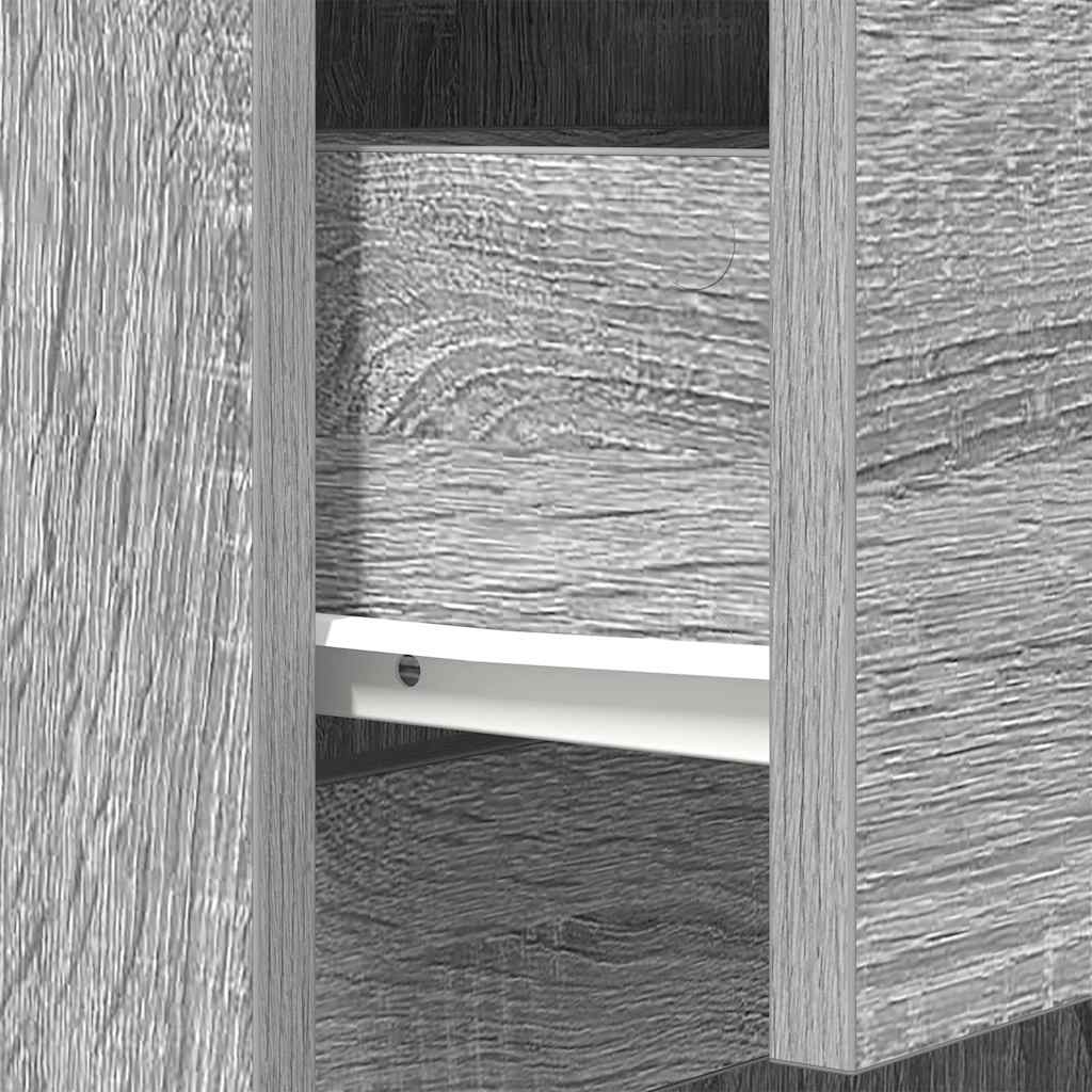 Bedside Cabinet Grey Sonoma 39x35x65 cm Engineered Wood