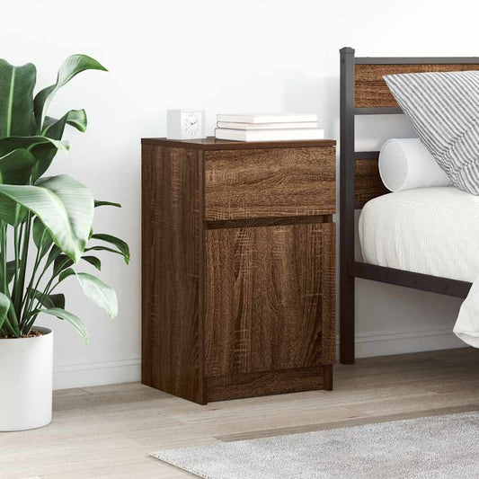 vidaXL Bedside Cabinets 2 pcs Brown Oak 39x35x65 cm Engineered Wood