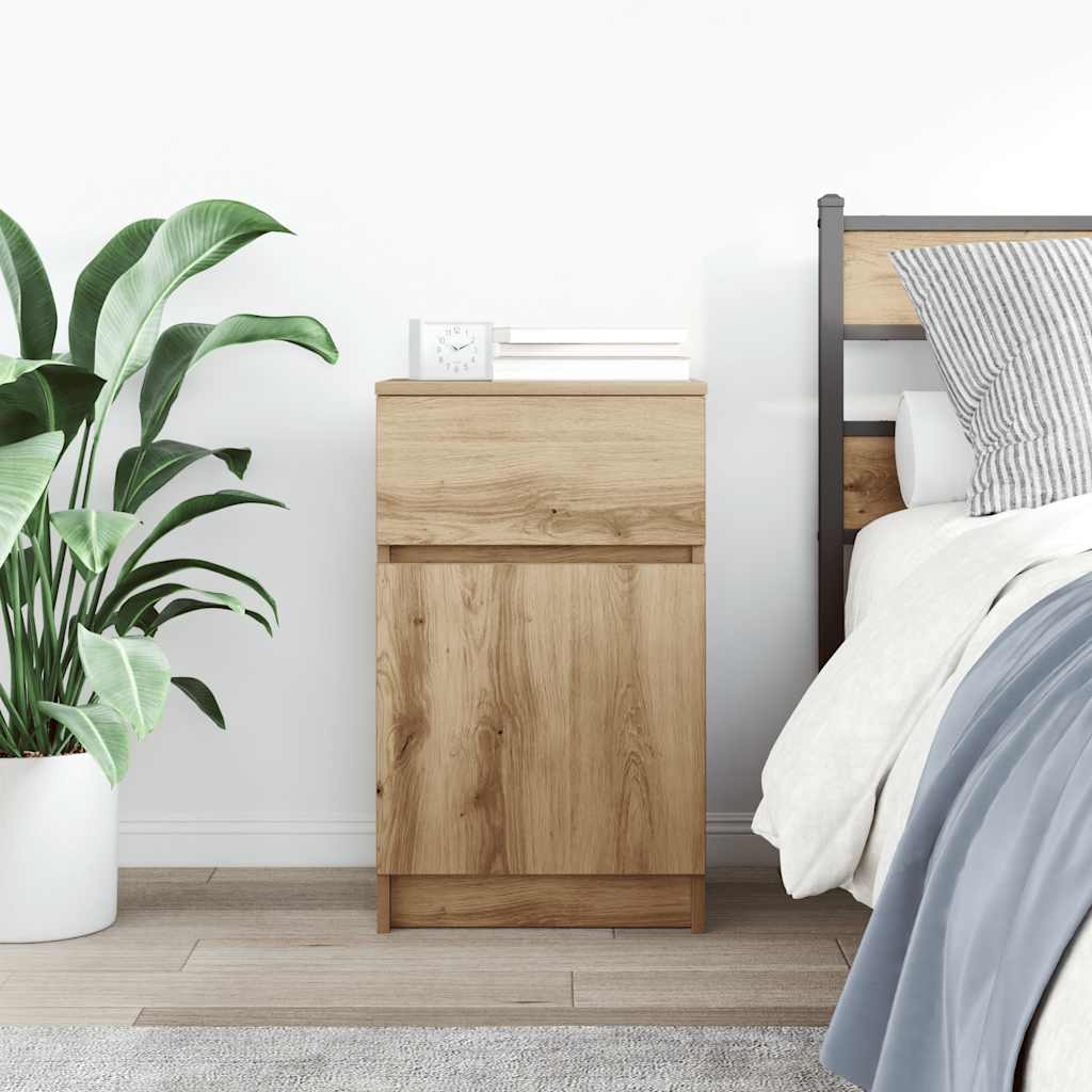 Bedside Cabinet Artisan Oak 39x35x65 cm Engineered Wood