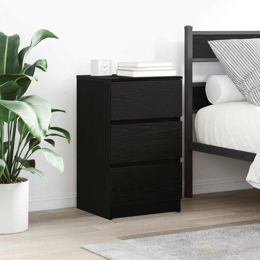 vidaXL Bedside Cabinets with 3 Drawers 2 pcs Black 39x35x65 cm