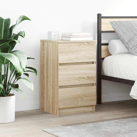 vidaXL Bedside Cabinets with 3 Drawers 2 pcs Sonoma Oak 39x35x65 cm