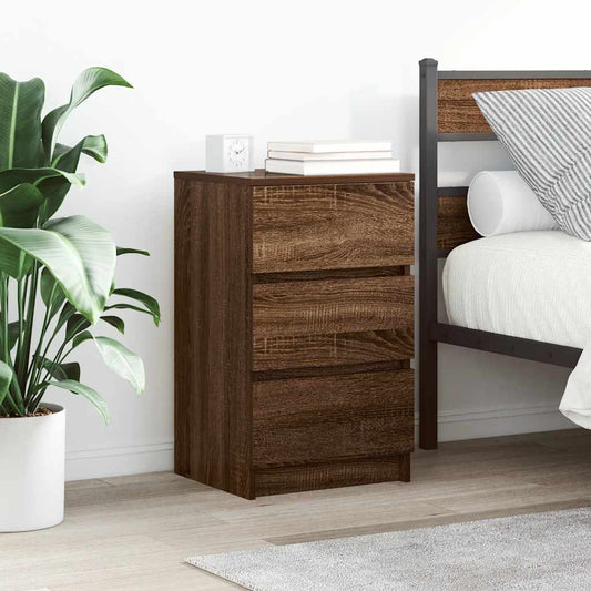 vidaXL Bedside Cabinets with 3 Drawers 2 pcs Brown Oak 39x35x65 cm
