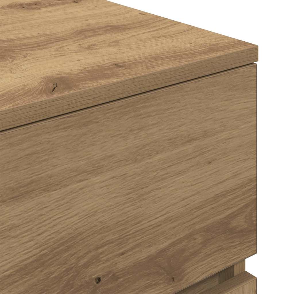 Bedside Cabinets with 3 Drawers 2 pcs Artisan Oak 39x35x65 cm