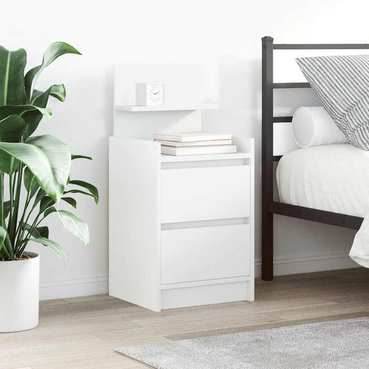 vidaXL Bedside Cabinets with 2 Drawers 2 pcs White 38x34x80 cm