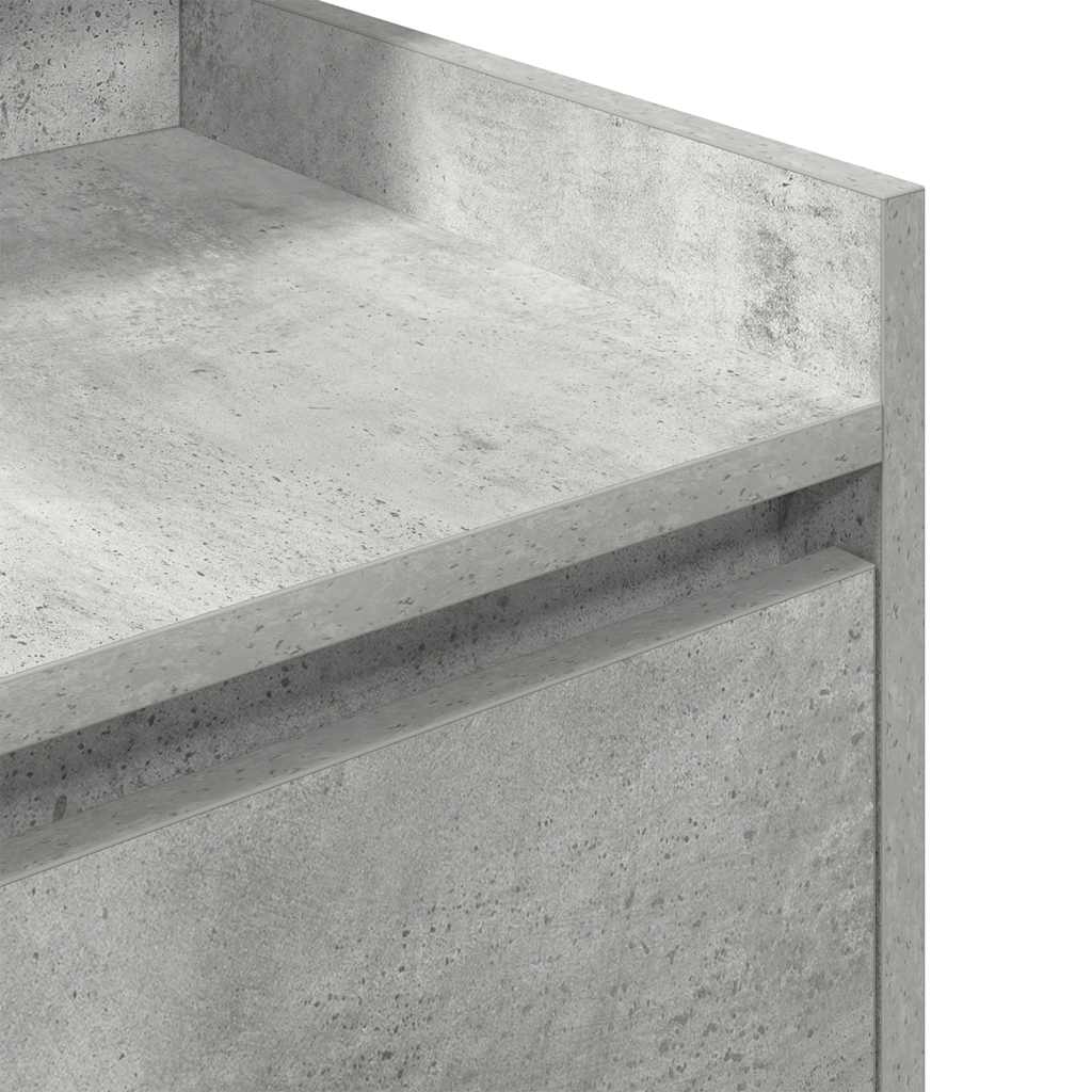 Bedside Cabinet with 2 Drawers Concrete Grey 38x34x80 cm