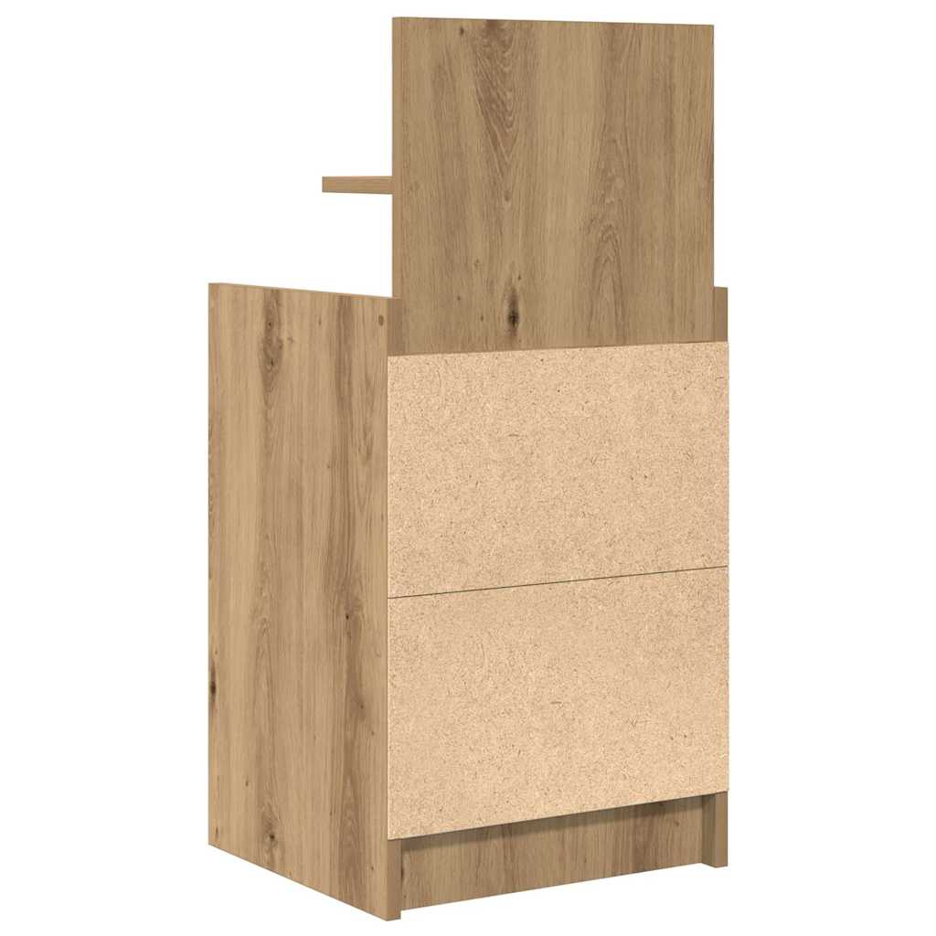 Bedside Cabinet with 2 Drawers Artisan Oak 38x34x80 cm