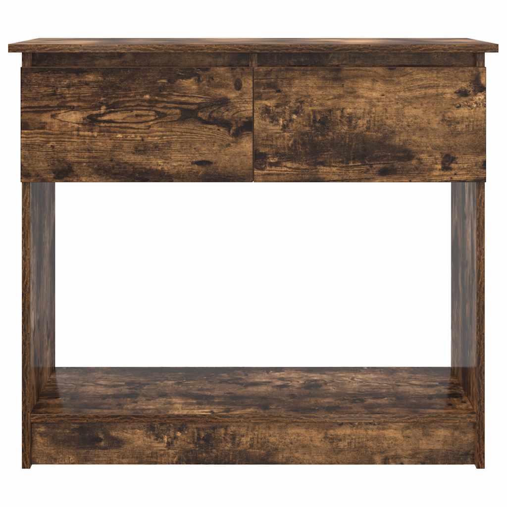 Console Table with Drawers Smoked Oak 85.5x38.5x74.5 cm